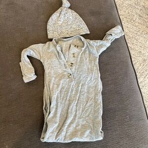 Lou Lou Gray Baby Outfit with Hat